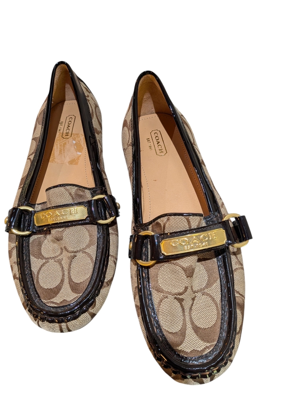 Coach Felisha Size Nine Vintage Emblem Flats Loafers Good Condition
